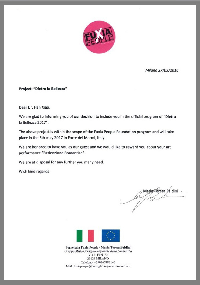 韩啸艺术作品在意大利翁布里亚大区获“绝美之奖”(图1)